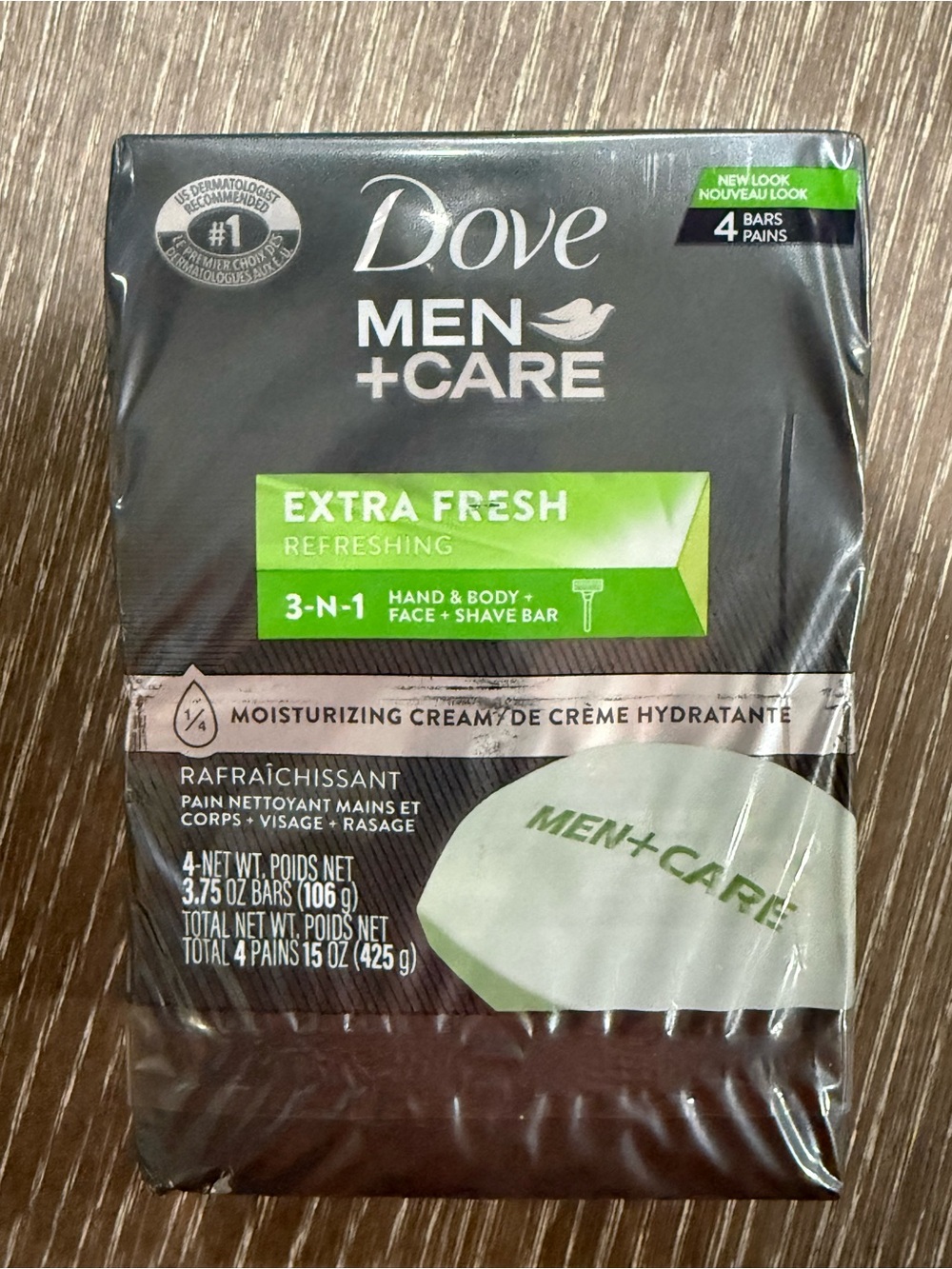 NWT Dove Men+Care Extra Fresh 3-in-1 Bar Soap 4 bars